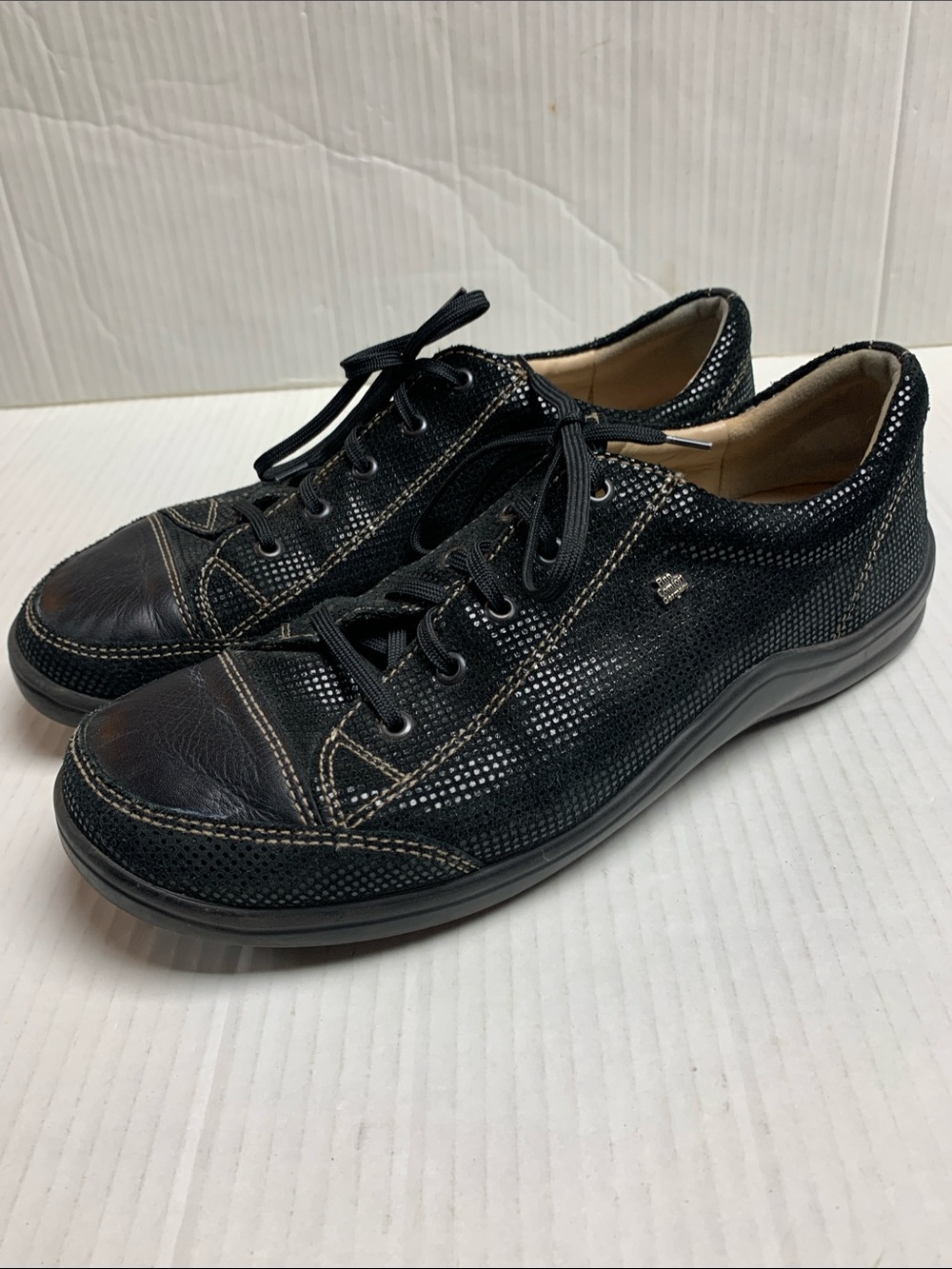 Finn Comfort Soho Comfort Sneakers Black Leather Size 42/11-11.5